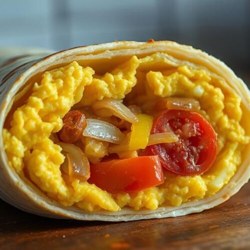 Breakfast Burrito with Eggs and Cheese