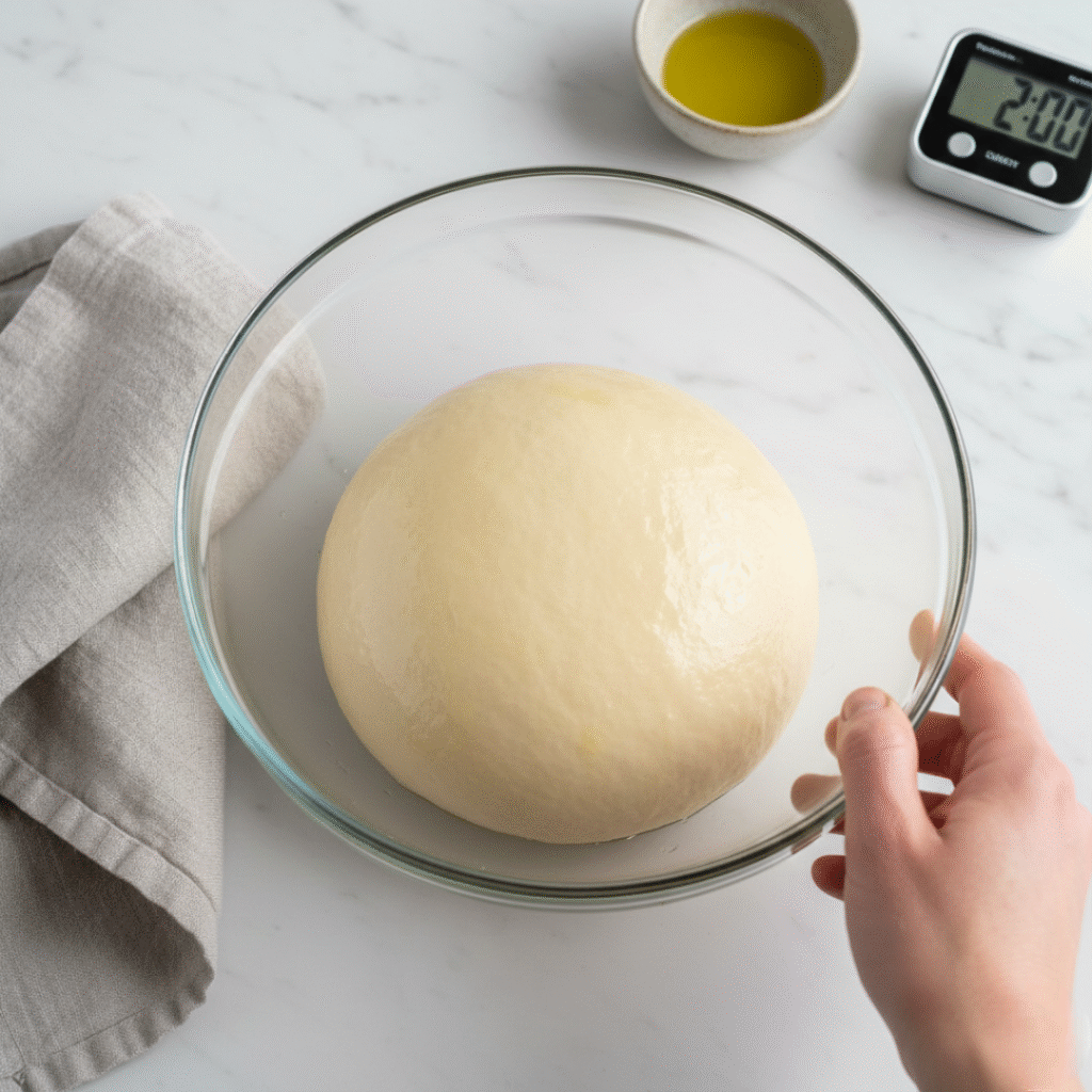 Kneading on countertop