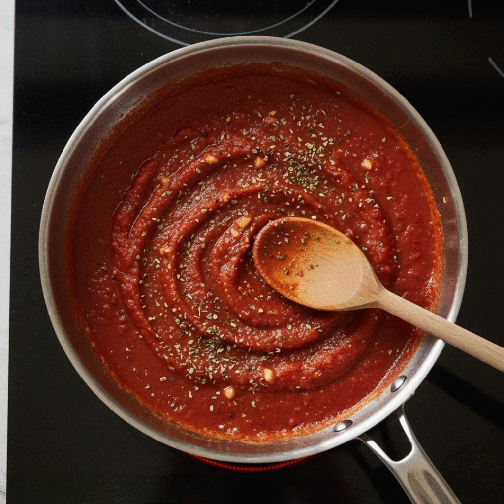 Cooking the Pizza Sauce