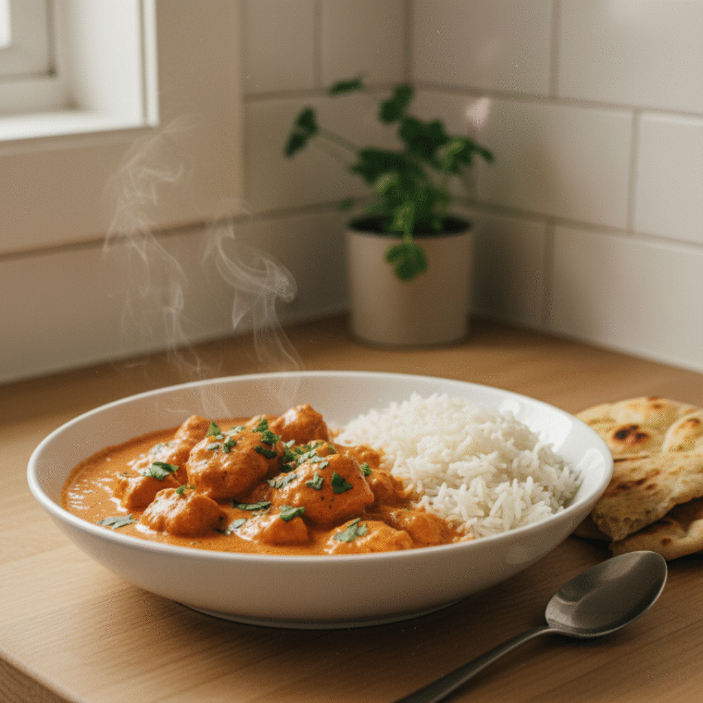 creamy butter chicken with rice