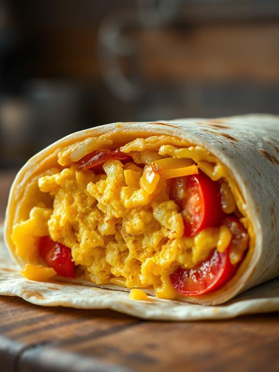 Breakfast Burrito with Eggs and Cheese