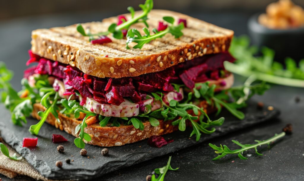 vecteezy ai generated beet salad sandwich with black pepper 38466512