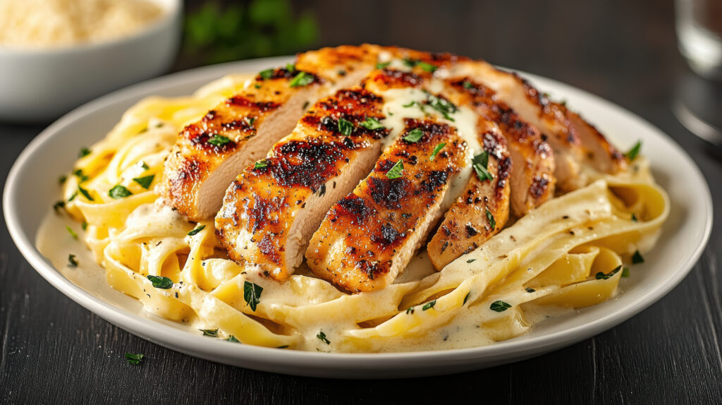 vecteezy delicious chicken alfredo served with fettuccine and fresh 59570537