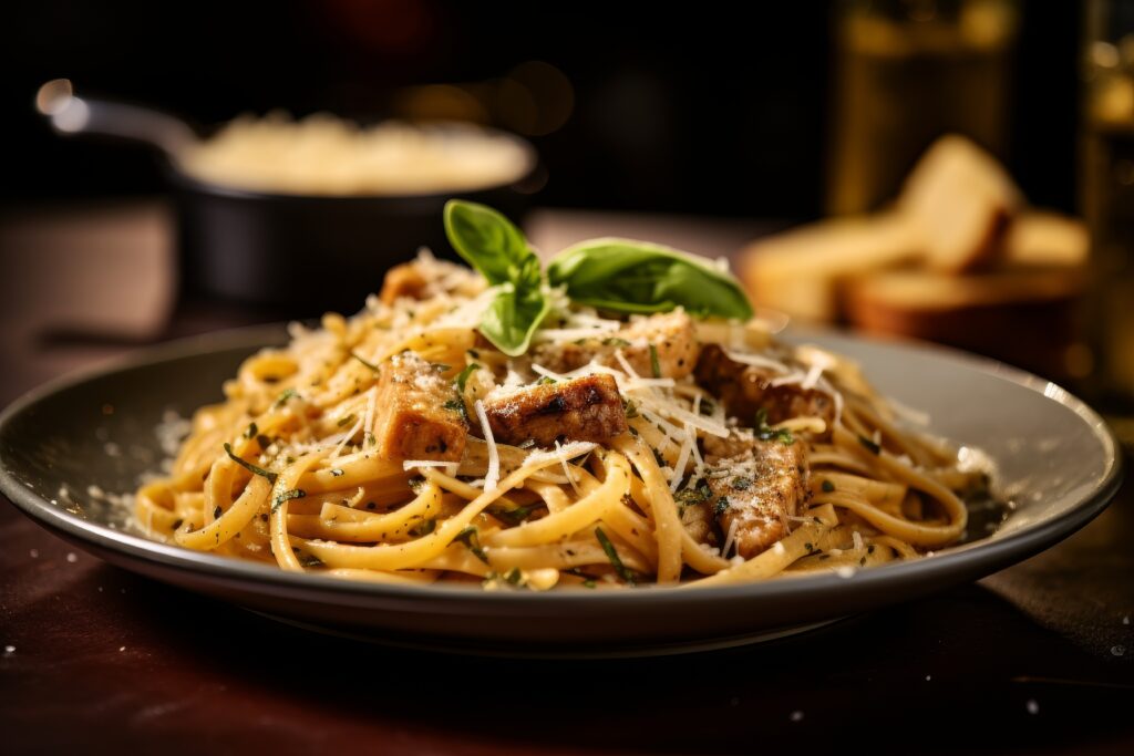 vecteezy delicious italian pasta dish with basil garnish 54365963 2