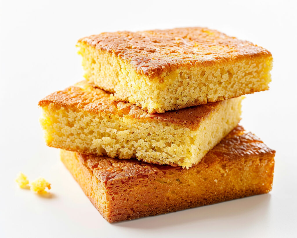 vecteezy three pieces of cornbread are stacked on top of each other 46937560