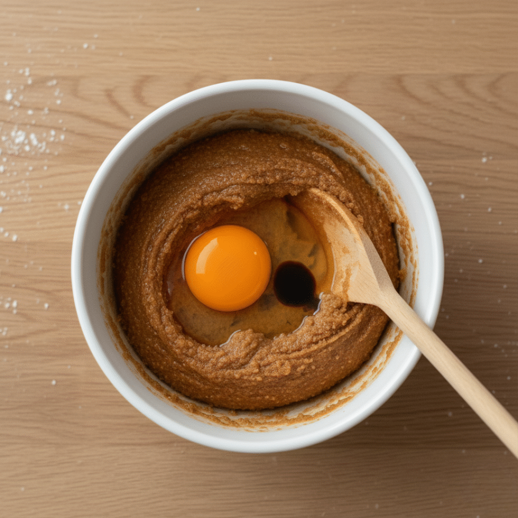 eggs mix into mixture