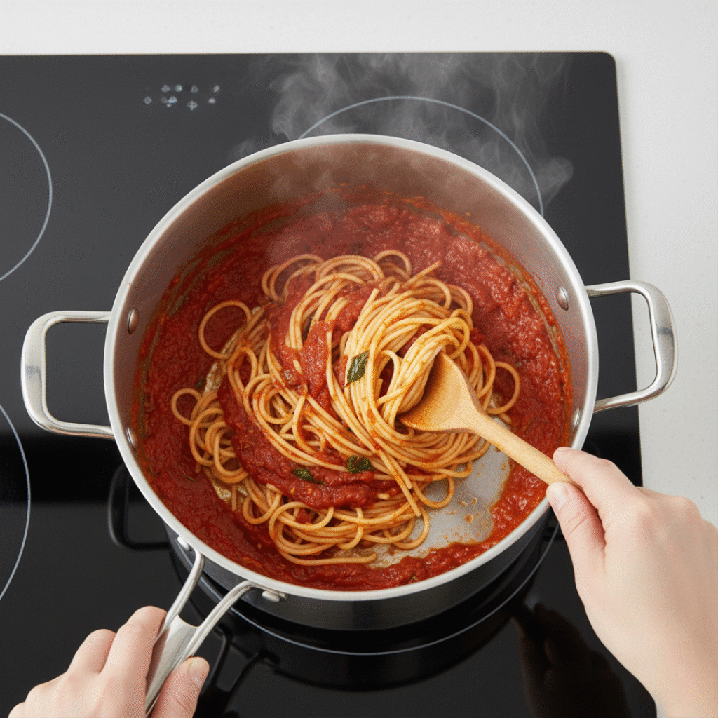 Toss Pasta with Sauce