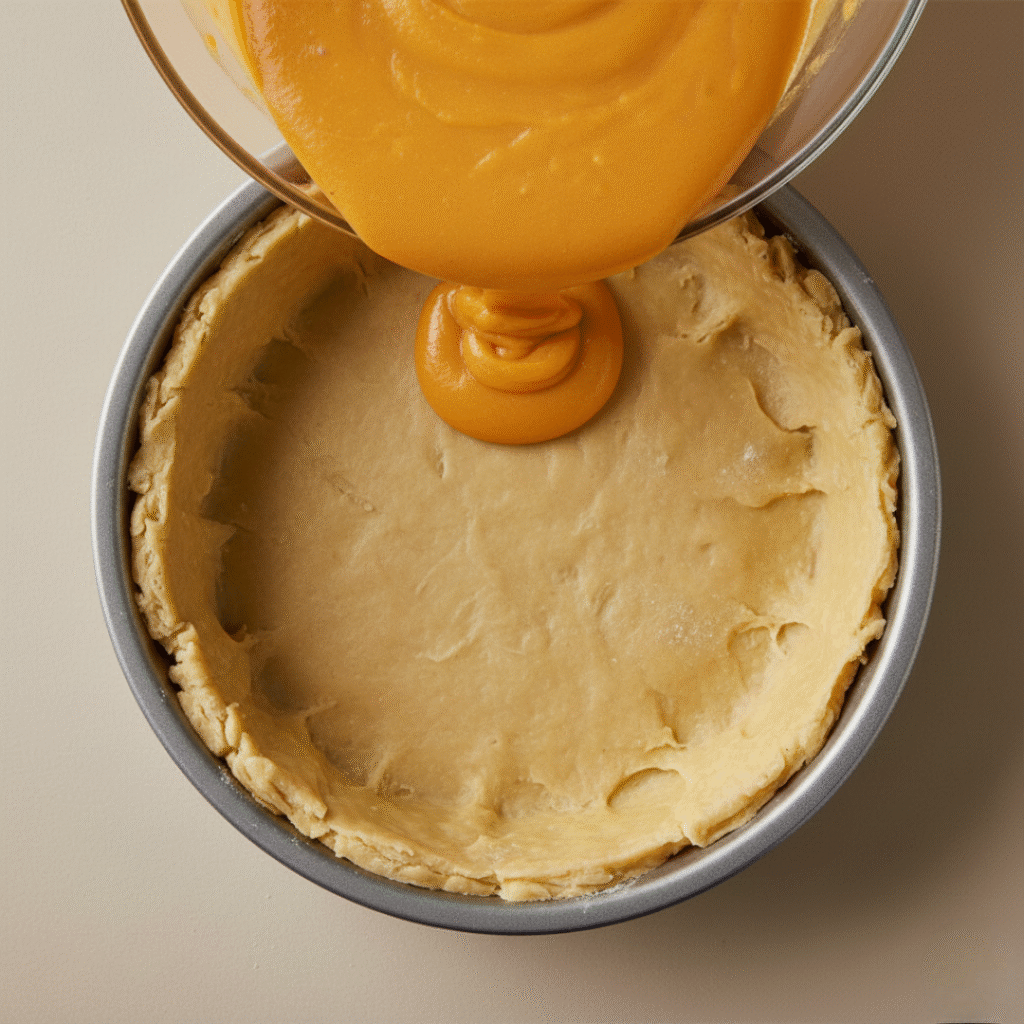 Pouring Filling into Crust