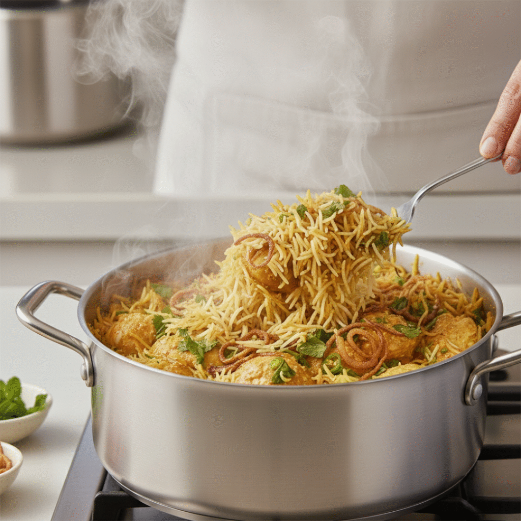 Opening the Dum Biryani