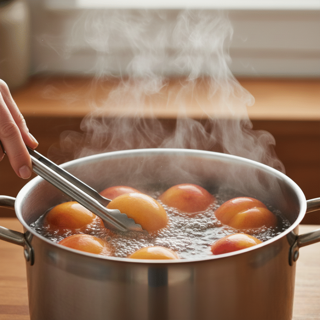 Blanching Peaches