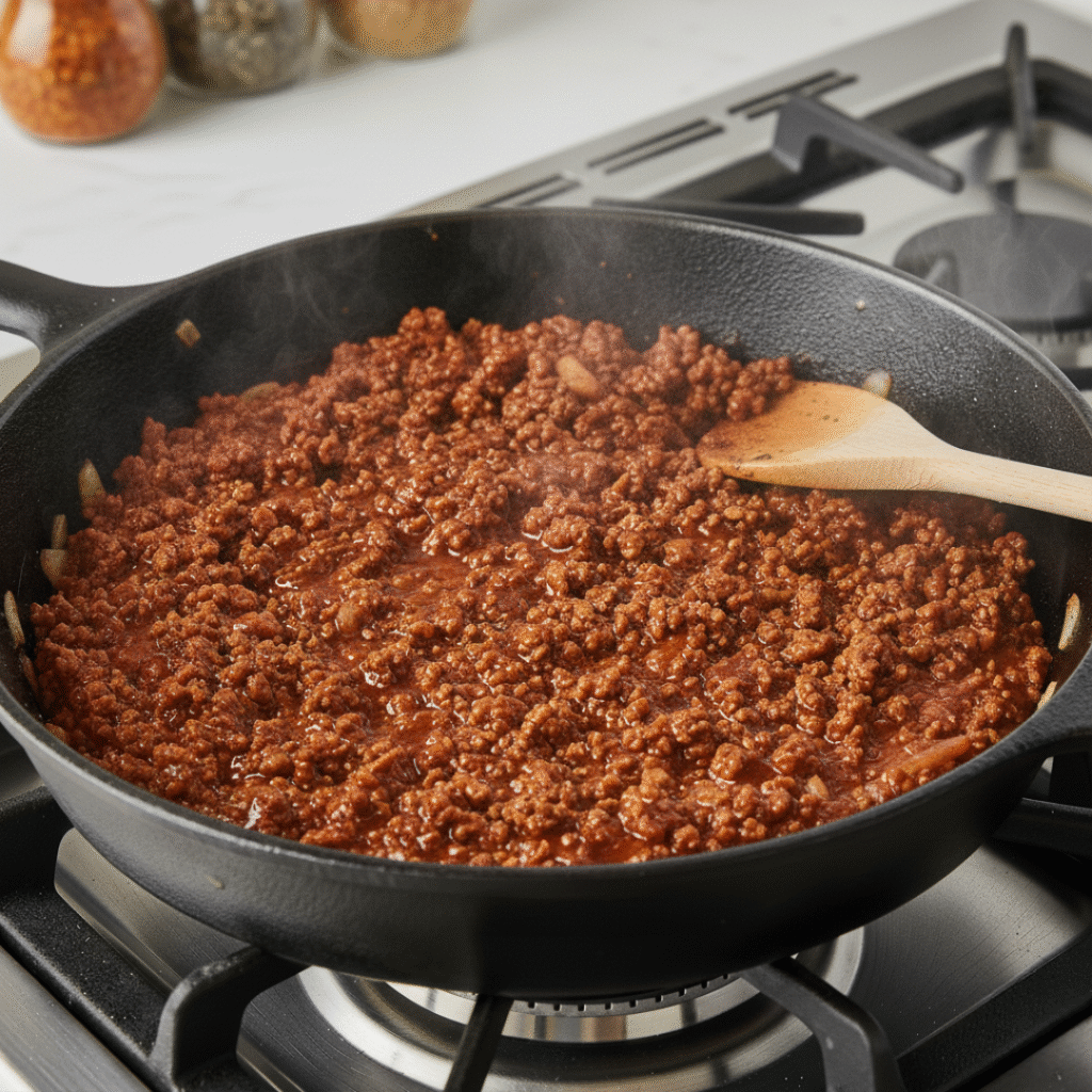 Simmering Taco Meat