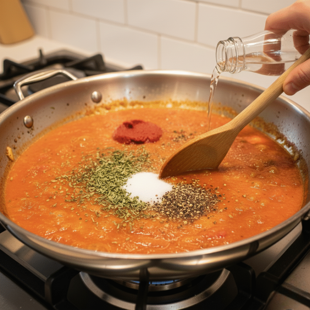 Simmering Meat Sauce