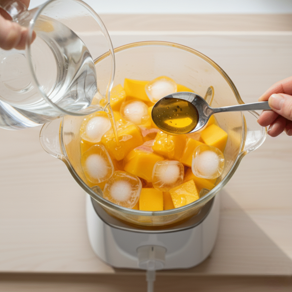 Adding Mango and Water to Blender