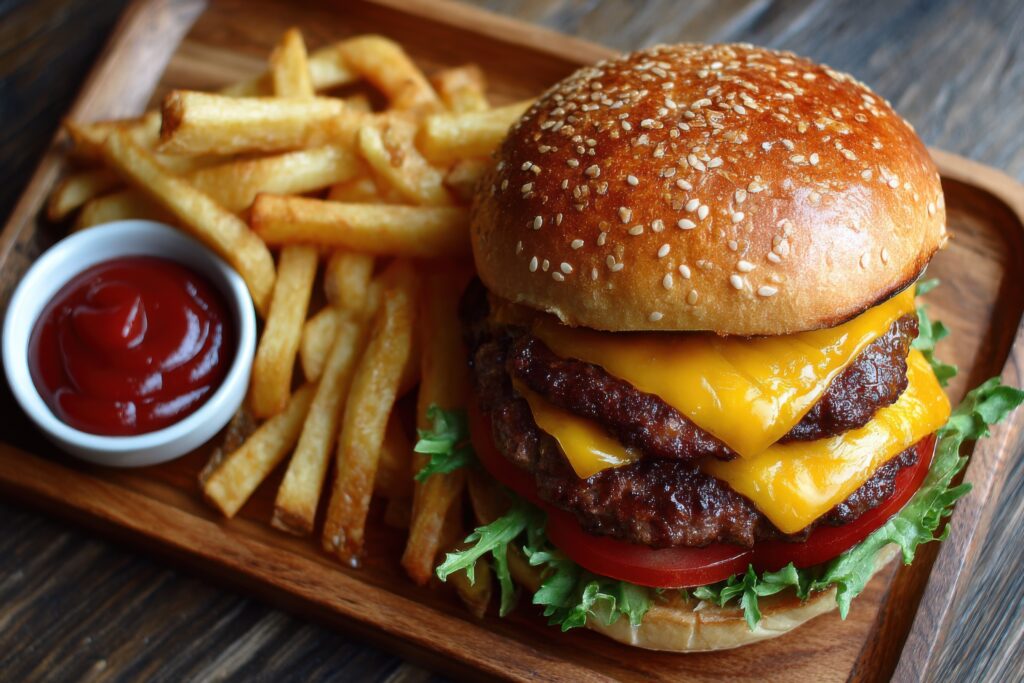 vecteezy a delicious double cheeseburger featuring melted cheese 67446972