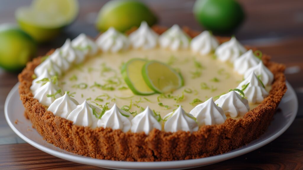 vecteezy ai generated a delightful key lime pie with a zesty lime 39074341