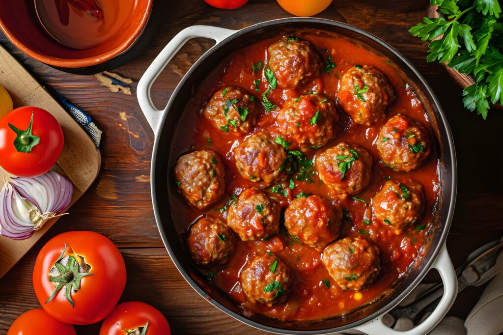 vecteezy ai generated mediterranean magic meatballs in tomato and 37372254 3