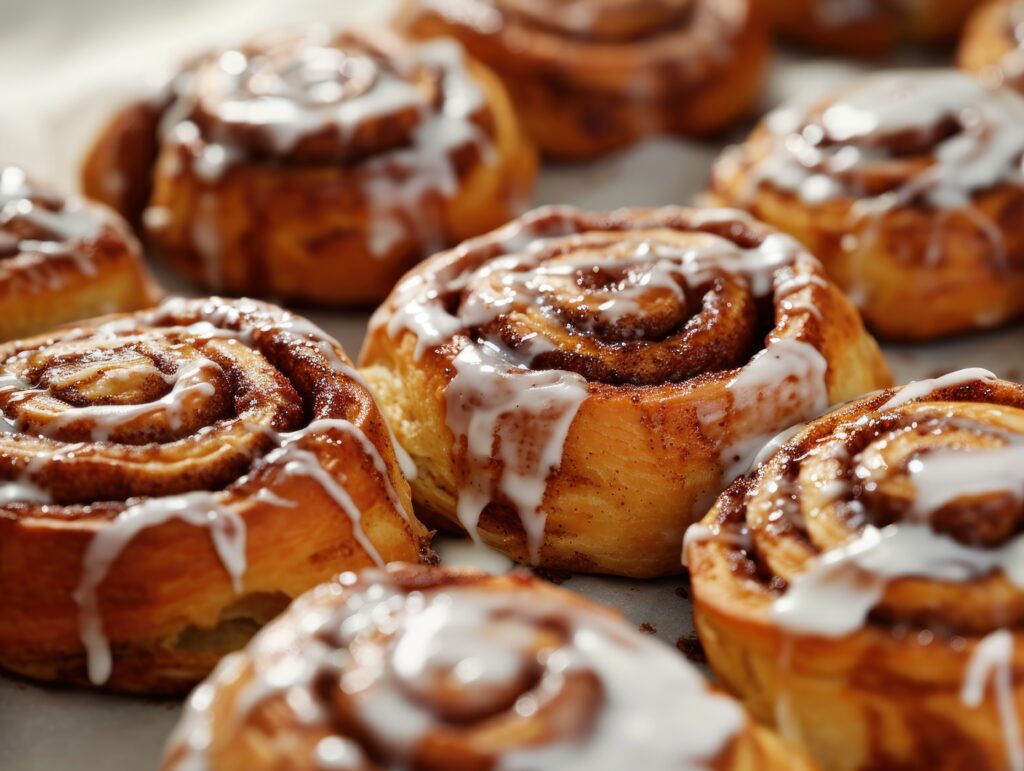 vecteezy freshly baked cinnamon rolls with icing 53192430