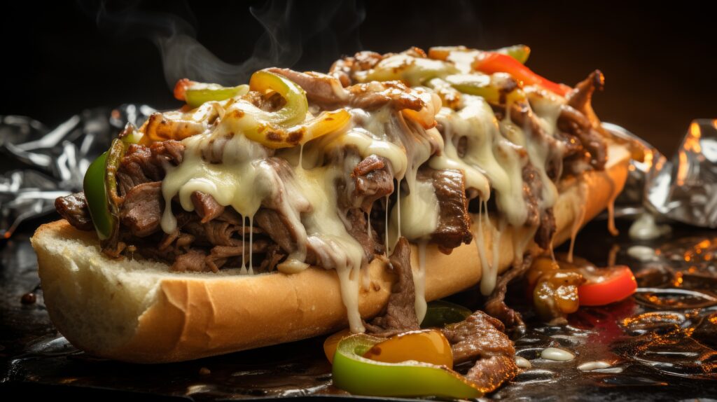 vecteezy steaming philly cheesesteak close up 46673985