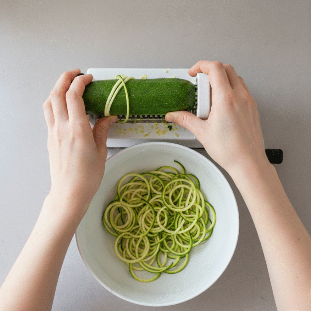 Spiralizing Zucchini