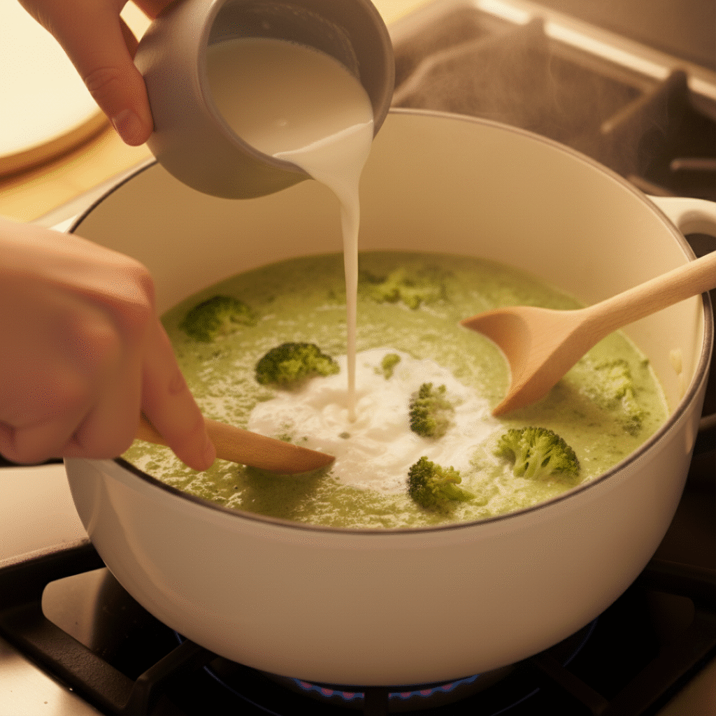 Add cream; reduce heat