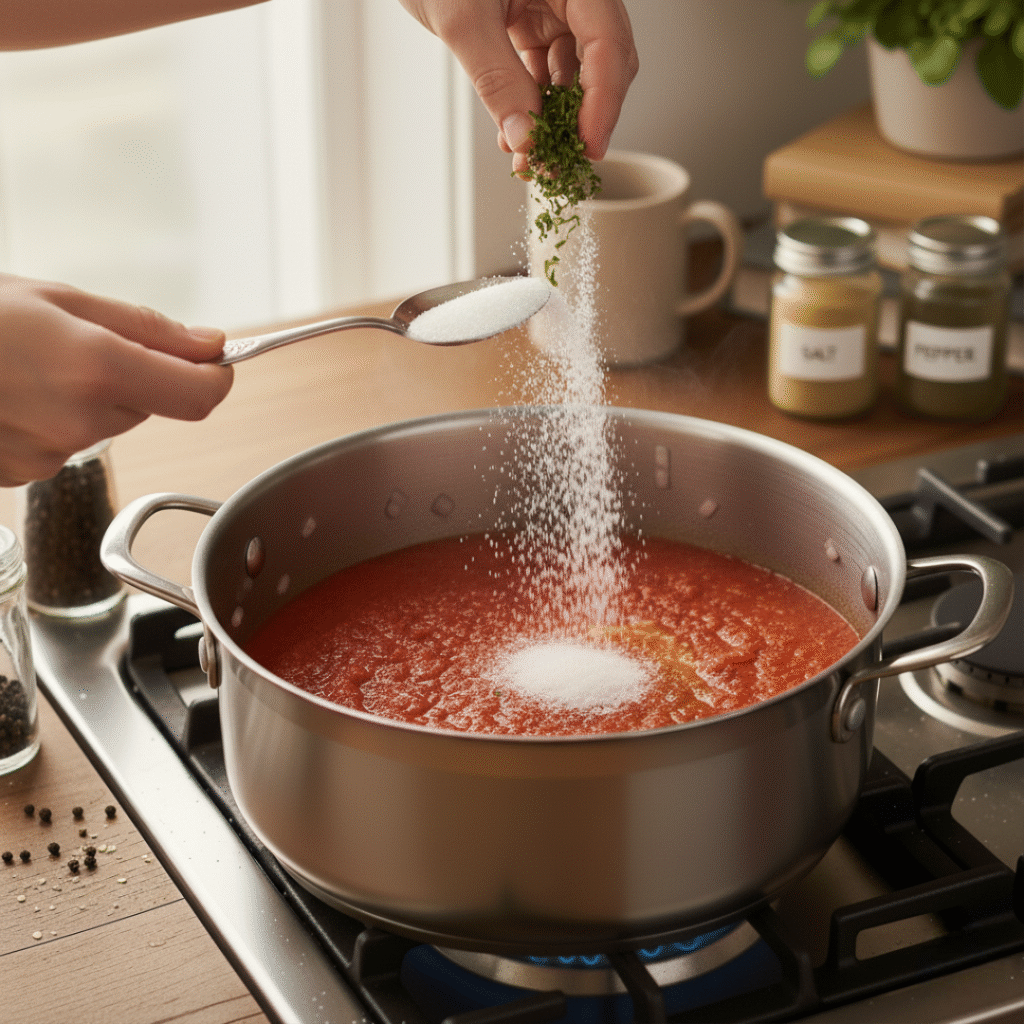 Seasoning: sugar, salt, pepper, basil