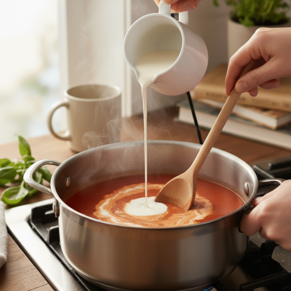 Cream added & color change