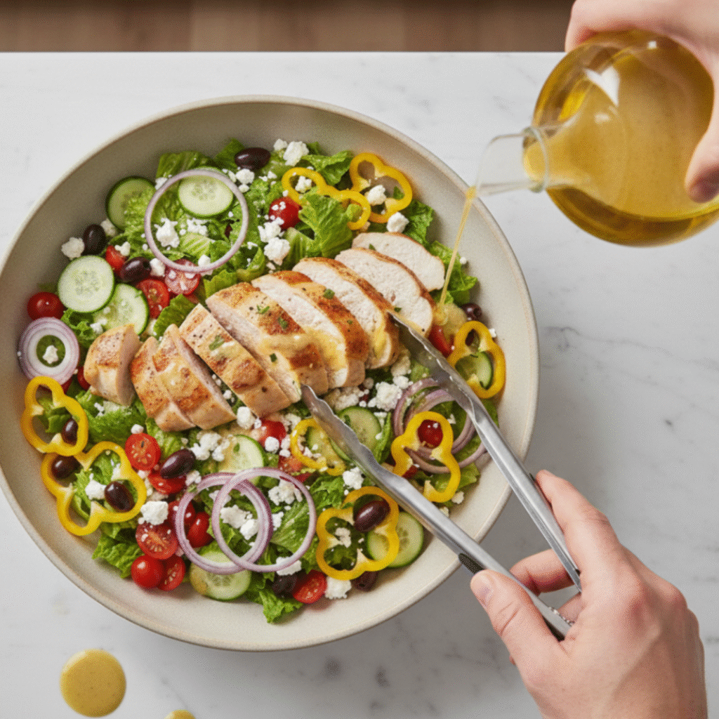 Adding Dressing and Tossing