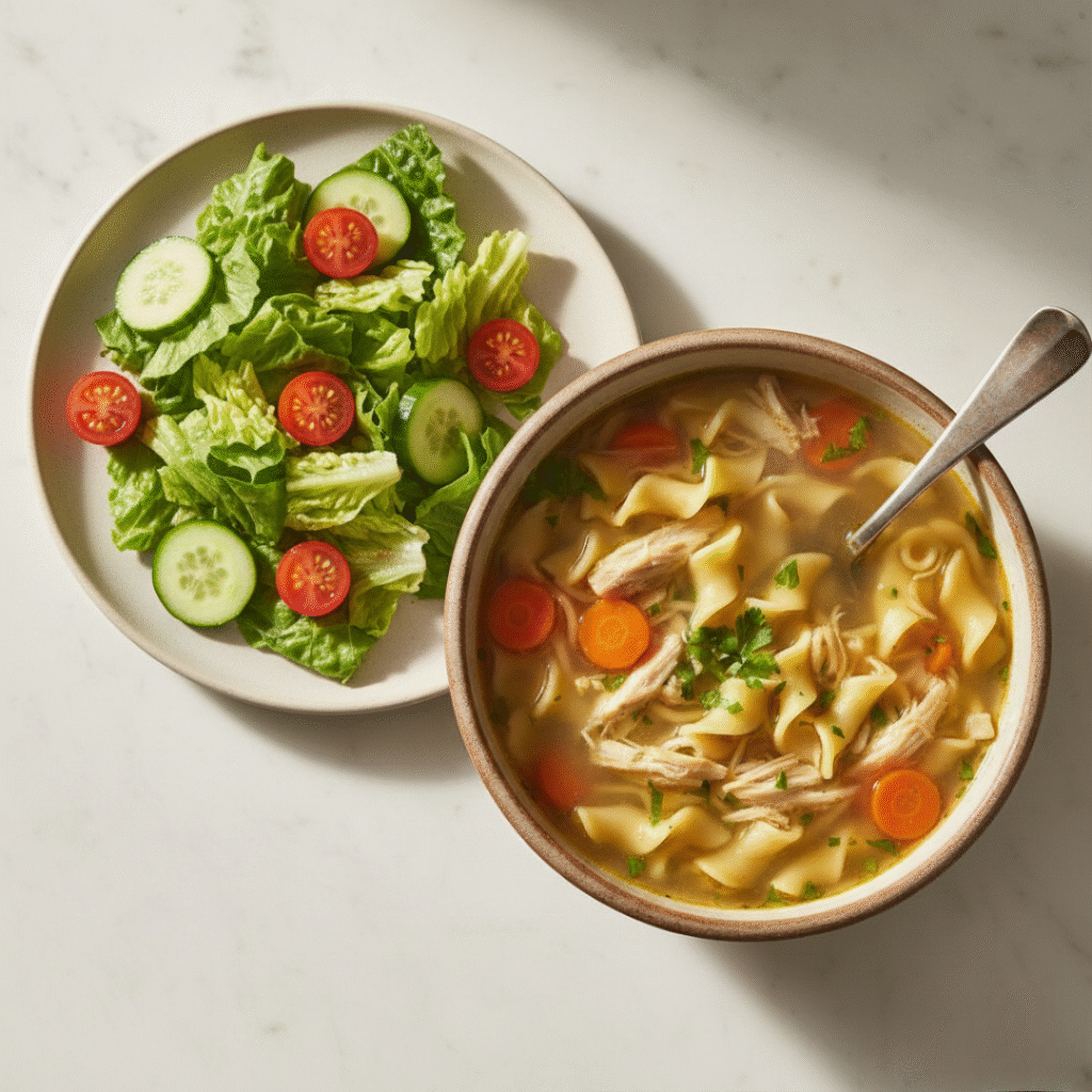 Simple Green Salad with Soup